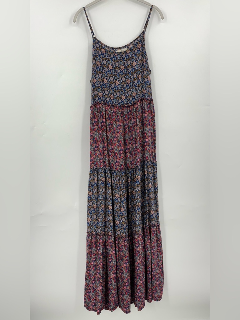 Natural Life M Kaia Maxi Dress 0489 Tiered Ditsy Floral Boho Prairie medium - Picture 2 of 11